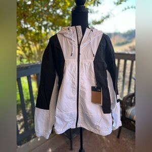 North Face Black and White Windbreaker Jacket